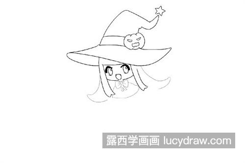 可爱漂亮的小女巫简笔画怎么画 彩色好看的女巫绘制教程
