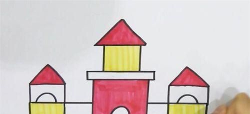 积木城堡简笔画绘制教程 积木城堡简笔画超可爱