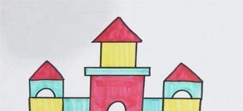积木城堡简笔画绘制教程 积木城堡简笔画超可爱