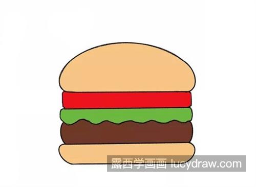 美味的汉堡包怎么画 带颜色又很好吃的汉堡包绘制教程