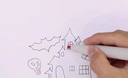 万圣节神秘的城堡简笔画绘制教程 好看的彩色城堡简笔画怎么画