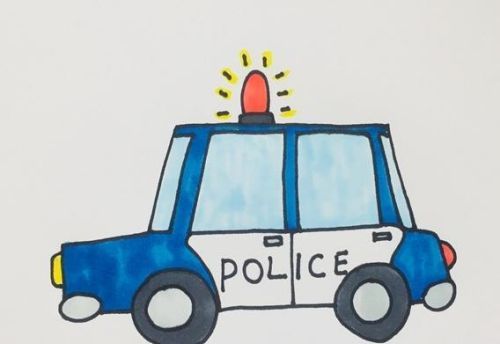 帅气的警车简笔画怎么画 带颜色的警车简笔画绘制教程