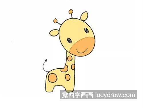 呆萌可爱的长颈鹿绘制教程 彩色好看的长颈鹿怎么画