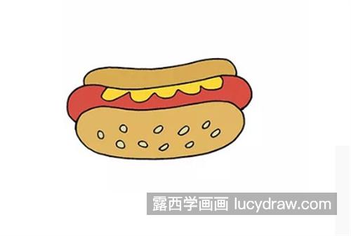 美味好吃的热狗简笔画怎么画 带颜色的热狗怎么画简单