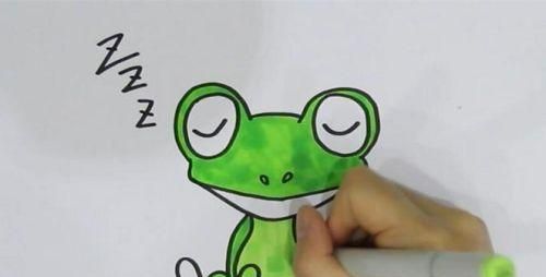 呆萌的小青蛙简笔画教程带图 彩色的青蛙简笔画怎么画