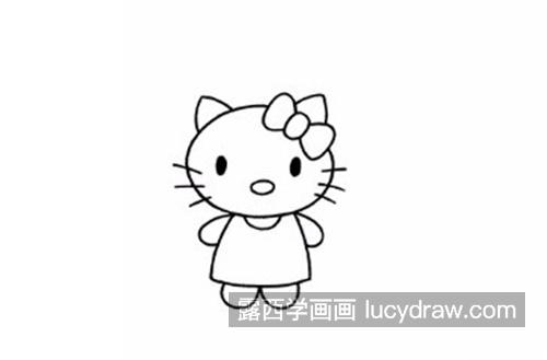 简单可爱的凯特猫简笔画怎么画 彩色的凯特猫绘制教程