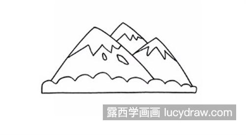 非常漂亮的高山简笔画绘制教程 带步骤的高山简笔画怎么画