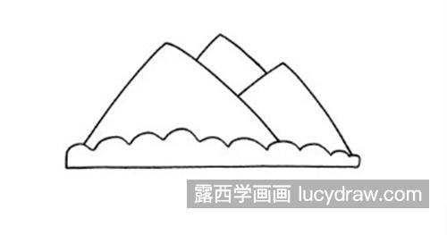 非常漂亮的高山简笔画绘制教程 带步骤的高山简笔画怎么画