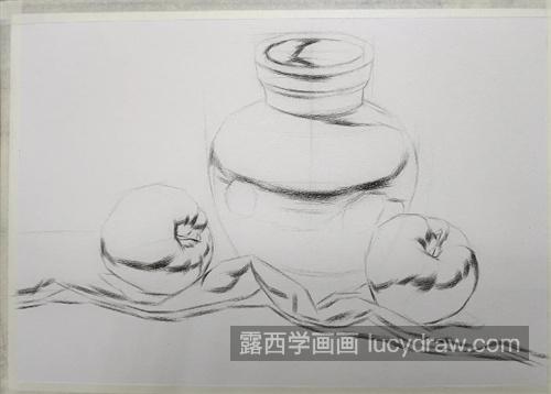 素描静物的基本构成步骤图 绘画过程需要注意的步骤