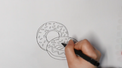 好吃又好看的甜甜圈简笔画绘制教程 彩色好看的巧克力甜甜圈怎么画