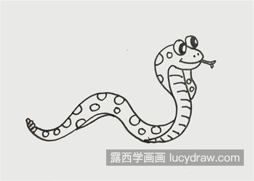 简单的小花蛇简笔画怎么画 带颜色的小花蛇绘制教程