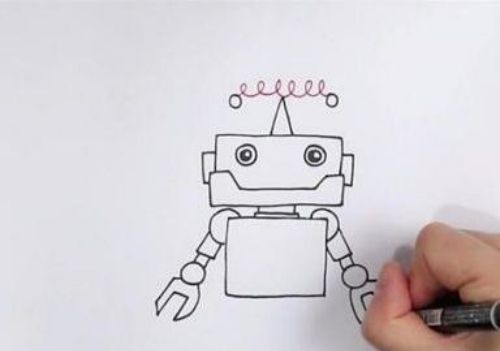 简单的机器人简笔画绘制教程 带颜色的机器人简笔画怎么画
