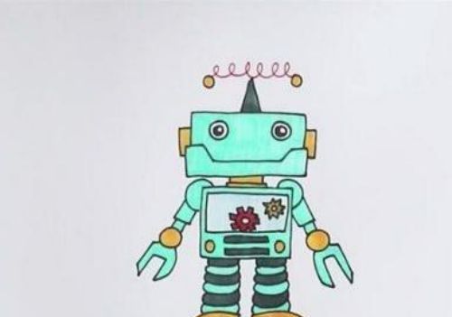 简单的机器人简笔画绘制教程 带颜色的机器人简笔画怎么画