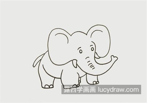 好看的大象简笔画带步骤 很憨厚的大象简笔画绘制教程