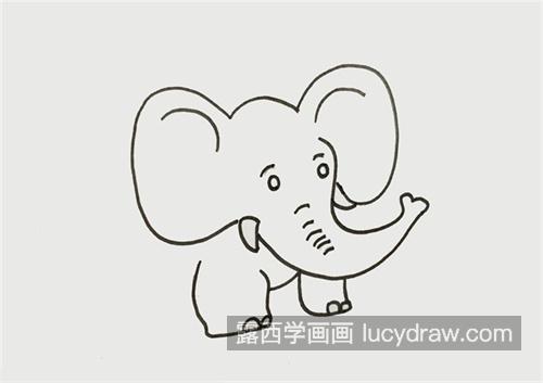 好看的大象简笔画带步骤 很憨厚的大象简笔画绘制教程