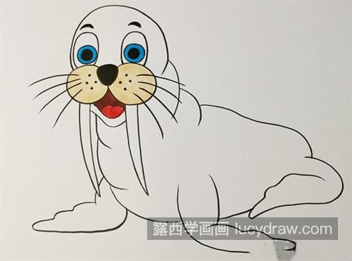 可爱呆萌的海豹简笔画绘制教程 彩色的海豹怎么画