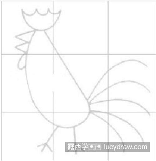 雄赳赳的大公鸡绘制教程 带颜色的大公鸡怎么画带图