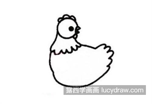 正在下蛋的老母鸡简笔画怎么画 彩色的老母鸡绘制教程