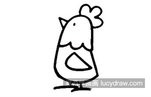 高傲的大公鸡简笔画绘制教程 雄赳赳的大公鸡怎么画