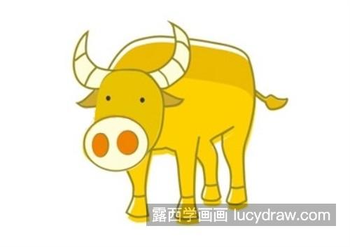 壮实的大黄牛怎么画简单 好看的大黄牛绘制教程