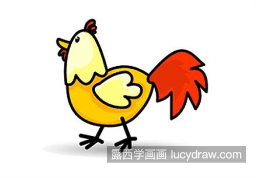 漂亮的彩色大公鸡怎么画 简单的彩色大公鸡绘制教程