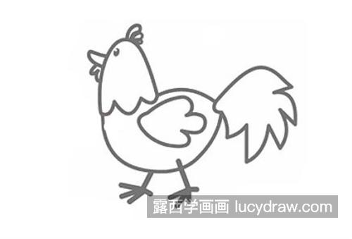 漂亮的彩色大公鸡怎么画 简单的彩色大公鸡绘制教程
