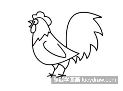 华丽的大公鸡简笔画怎么画 彩色的大公鸡绘制教程