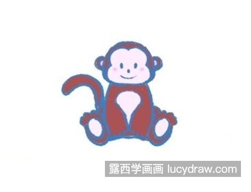 顽皮的小猴子简笔画怎么画 彩色的小猴子绘制教程