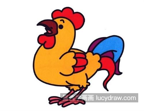 五彩斑斓的大公鸡绘制教程 彩色的大公鸡怎么画