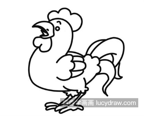 五彩斑斓的大公鸡绘制教程 彩色的大公鸡怎么画