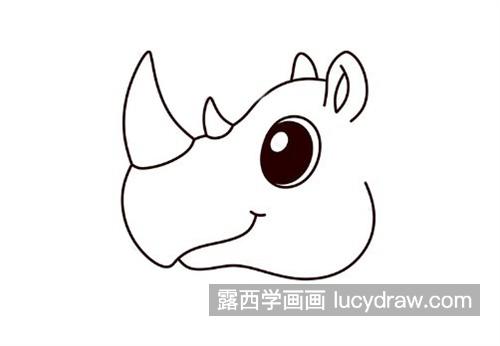 可爱憨厚的犀牛简笔画怎么画 带颜色的好看犀牛绘制教程