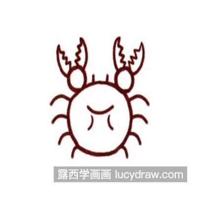 红彤彤的大螃蟹怎么画 简单的大螃蟹怎么画简单