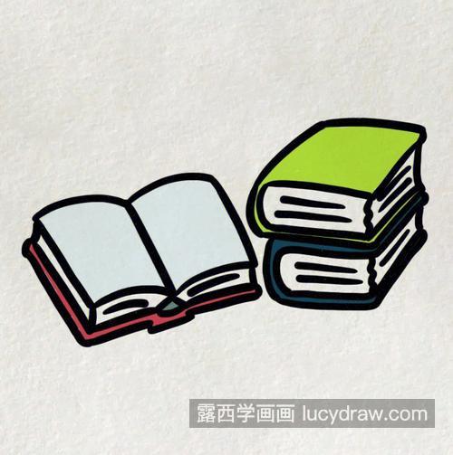 彩色简单的书本简笔画绘制教程 带颜色的书本怎么画