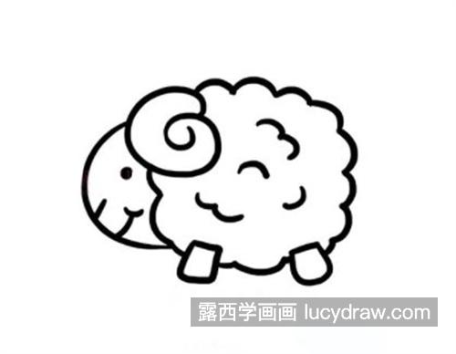 简单可爱的小羊简笔画怎么画 带颜色的小羊绘制教程