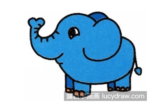 开心活泼的大象简笔画怎么画 简单的大象绘制教程