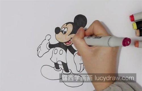 可爱彩色米老鼠简笔画怎么画 米老鼠的彩色简笔画教程