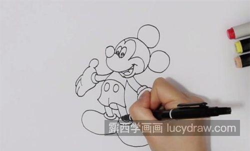 可爱彩色米老鼠简笔画怎么画 米老鼠的彩色简笔画教程