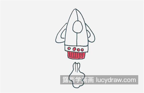 带涂颜色火箭简笔画教程 简单好看中国航天火箭简笔画怎么画