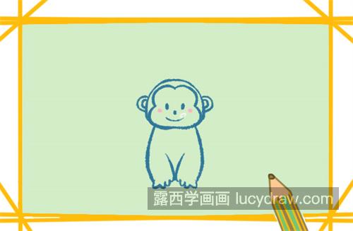可爱又简单猴子儿童简笔画带步骤画法 彩色可爱猴子简笔画教学