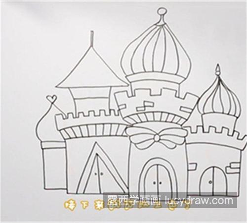 简单漂亮城堡简笔画大全图片 带颜色城堡简笔画怎么画