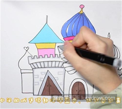 简单漂亮城堡简笔画大全图片 带颜色城堡简笔画怎么画
