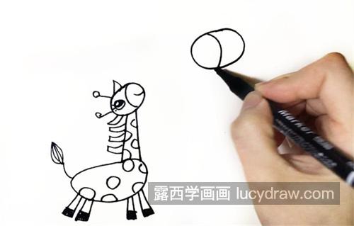 简单又好看长颈鹿简笔画怎么画 带颜色长颈鹿的简笔画画法教程