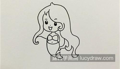 简单又漂亮美人鱼简笔画怎么画 美人鱼简笔画儿童画步骤图