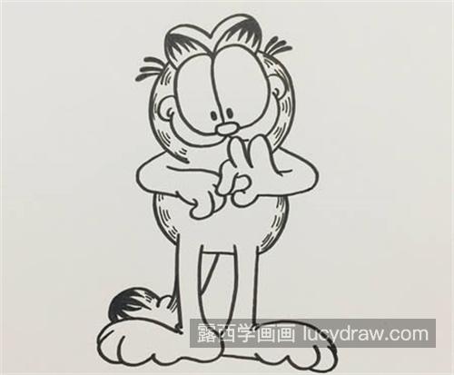 最简单的加菲猫简笔画儿童画教程 带颜色的加菲猫简笔画怎么画