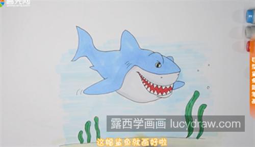 最简单的霸气鲨鱼简笔画图片大全 凶猛霸气鲨鱼简笔画怎么画