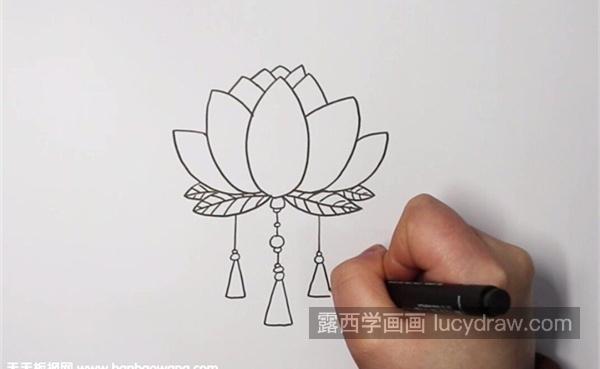 简单又好看莲花灯简笔画带步骤教学 彩色莲花灯简笔画图片大全