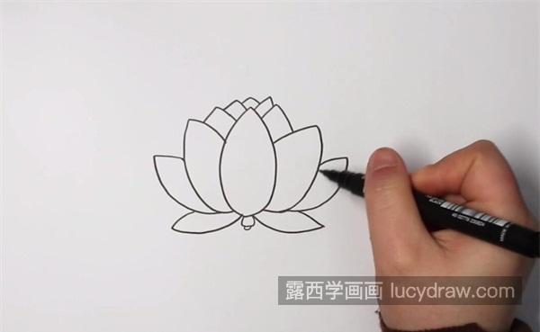 简单又好看莲花灯简笔画带步骤教学 彩色莲花灯简笔画图片大全