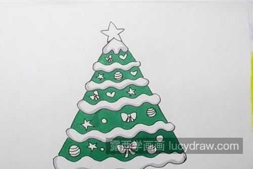 彩色圣诞树简笔画带步骤怎么画 简单又好看圣诞树简笔画教程