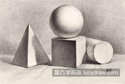 结构素描几何体结构素描步骤图解教学 石膏几何体结构素描画法