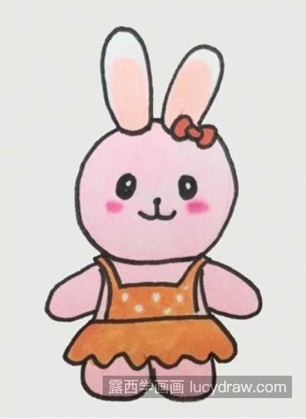 简单又可爱小兔子的简笔画怎么画 彩色卡通小兔子简笔画儿童教程